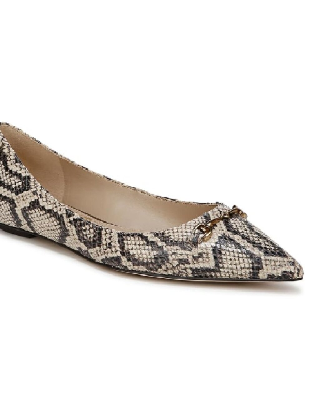 Sam Edelman Snake Print Leather Pointed Toe Ballet Skimmer Flat Size 8.5 NWOB